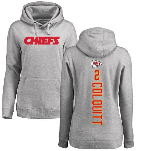 Women Kansas City Chiefs 2 Colquitt Dustin Ash Backer Pullover Hoodie